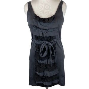 J. Crew grey and black ruffle dress- Size M
